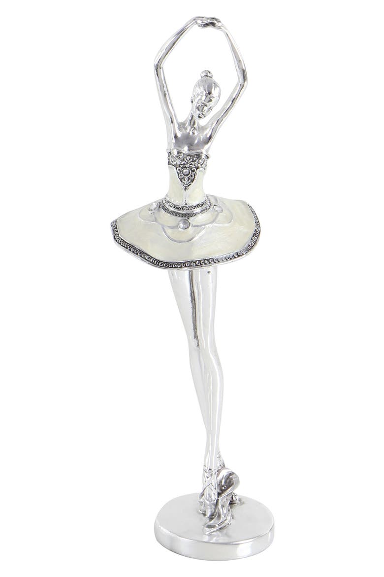 Silvertone Polystone Glam Dancer Sculpture - Set of 3, Alternate, color, SILVER