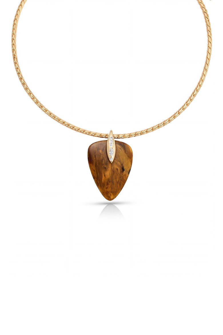 Solstice Pendant Choker, Alternate, color, TIGERS EYE