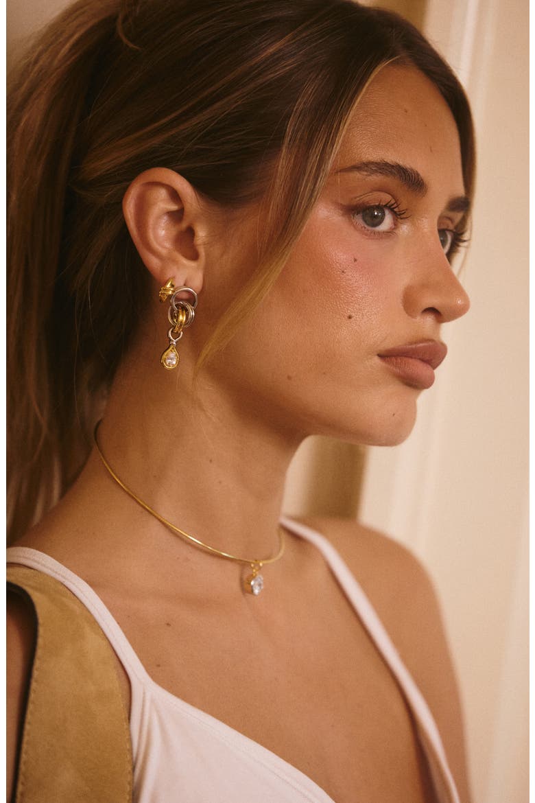 The Margaux Knot Hoop Earrings, Alternate, color, GOLD