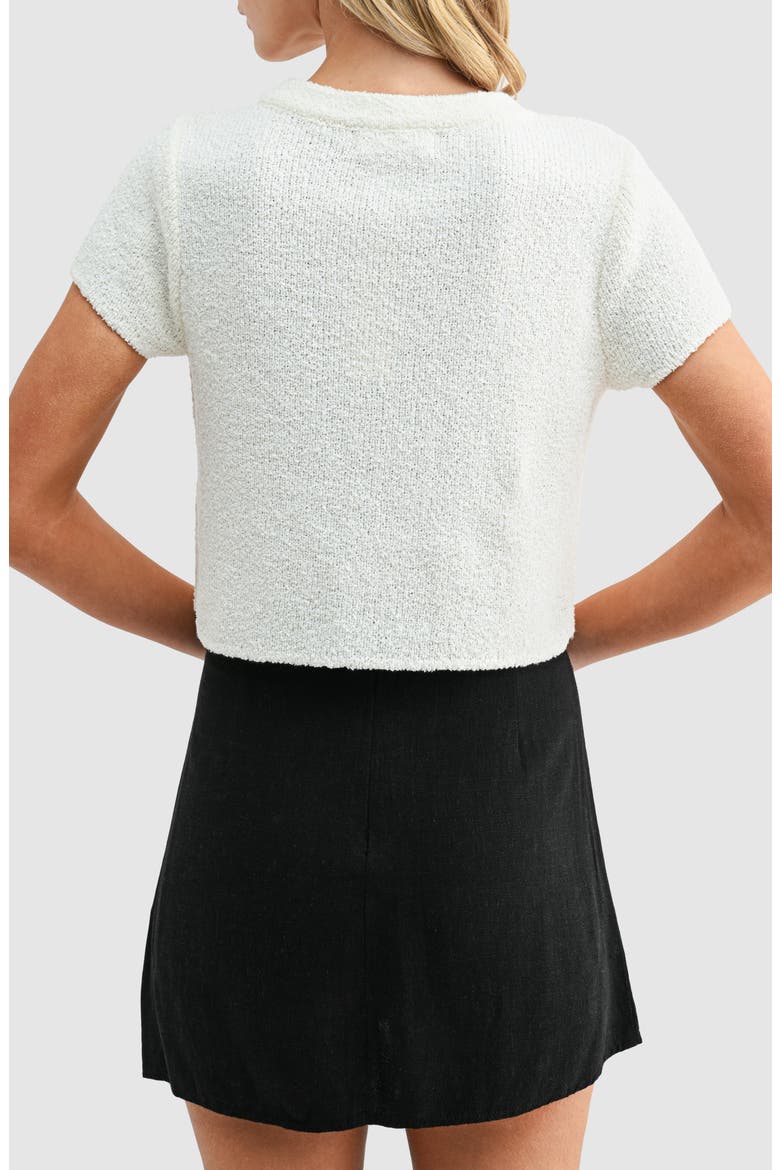 Short Sleeve Crop Cardigan, Alternate, color, CREAM