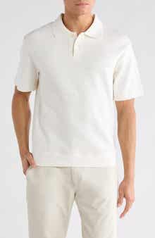 DENIM AND FLOWER Textured Cotton Knit Polo