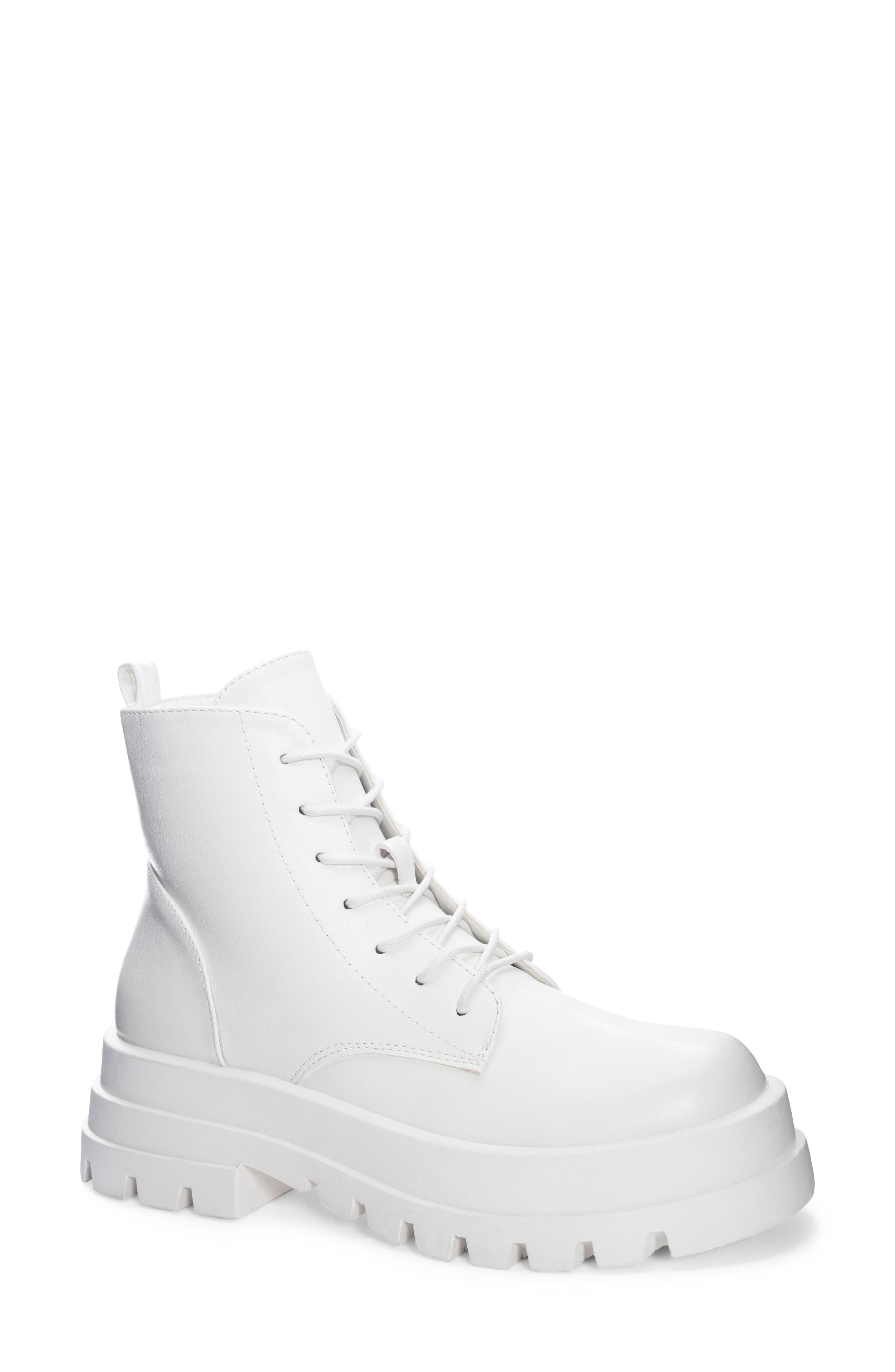 Vedder Lug Sole Boot, Main, color, WHITE