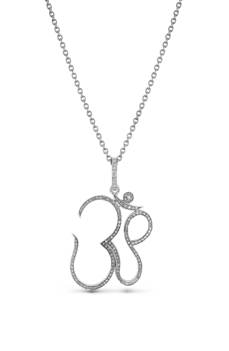 Sheryl Lowe Diamond Om Pendant, Alternate, color, Sterling Silver