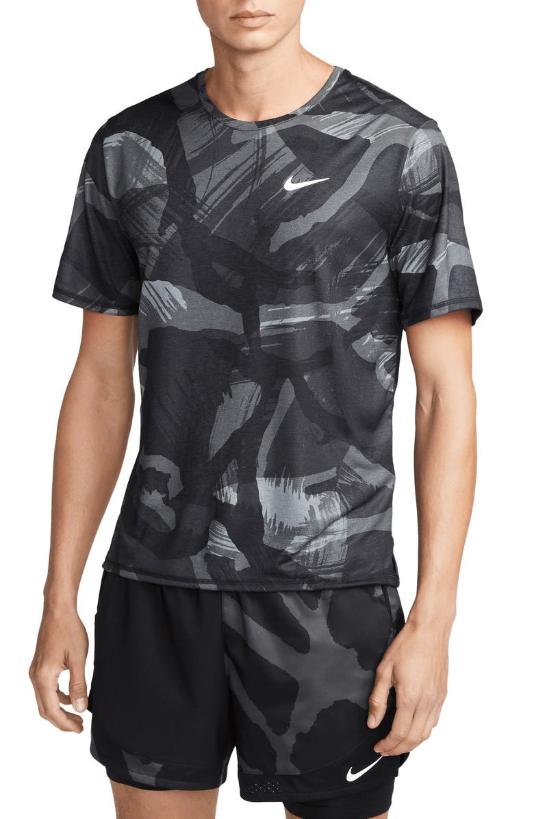 Nike Men's Dri-FIT Miler Camouflage Running T-Shirt, Main, color, 