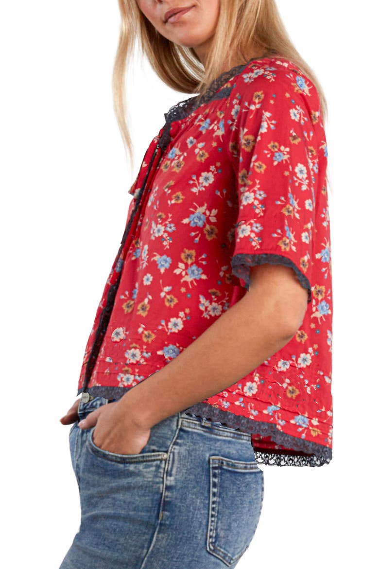 Endless Summer Cotton Blend Top, Alternate, color, RED RETRO ROSE