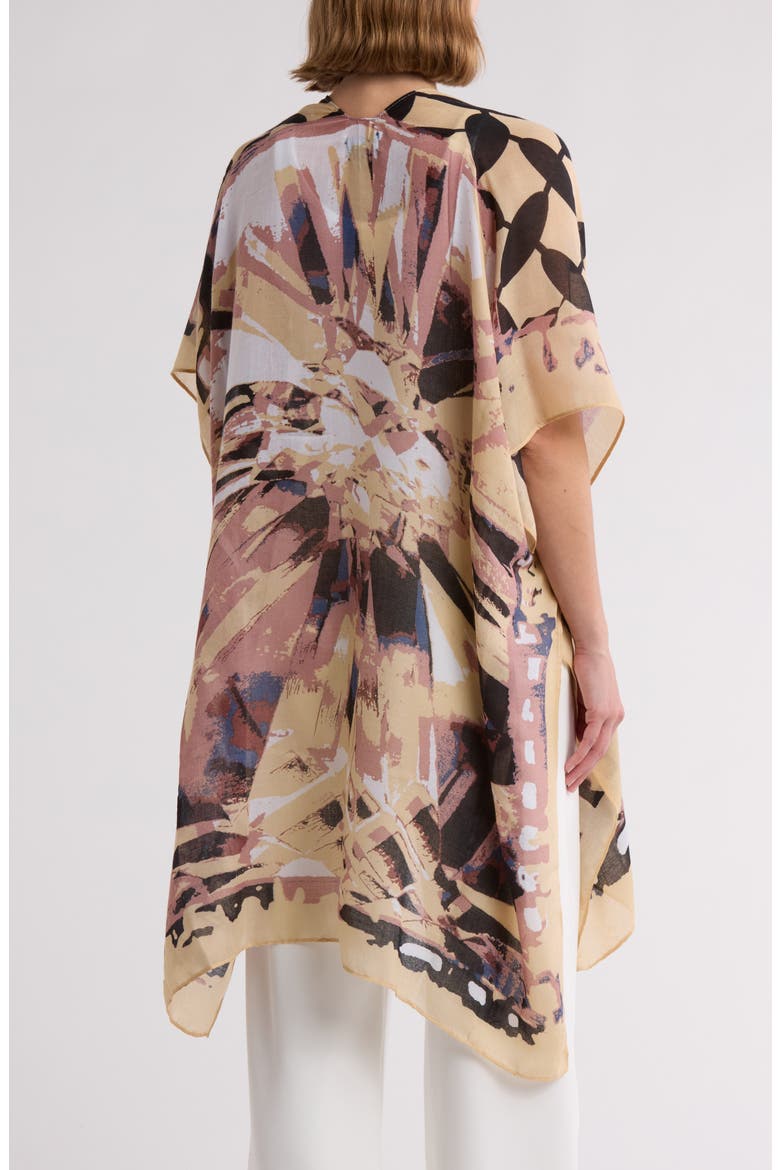 Print Ruana, Alternate, color, IVORY
