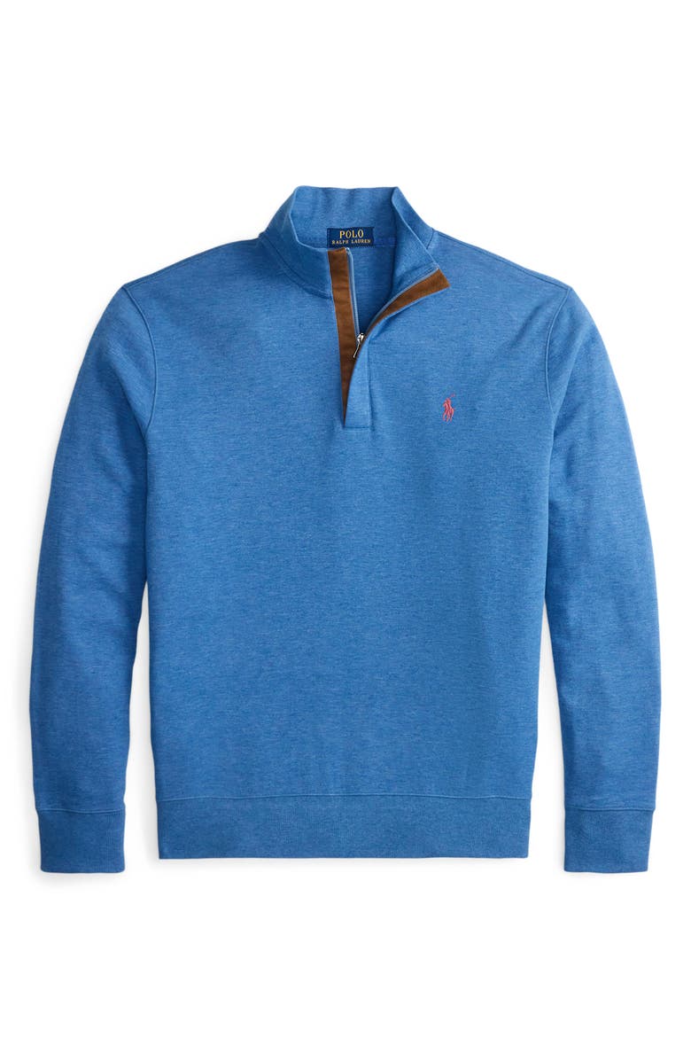 Polo Ralph Lauren Cotton Blend Quarter Zip Pullover, Alternate, color, Fresh Surf Heather/C7998
