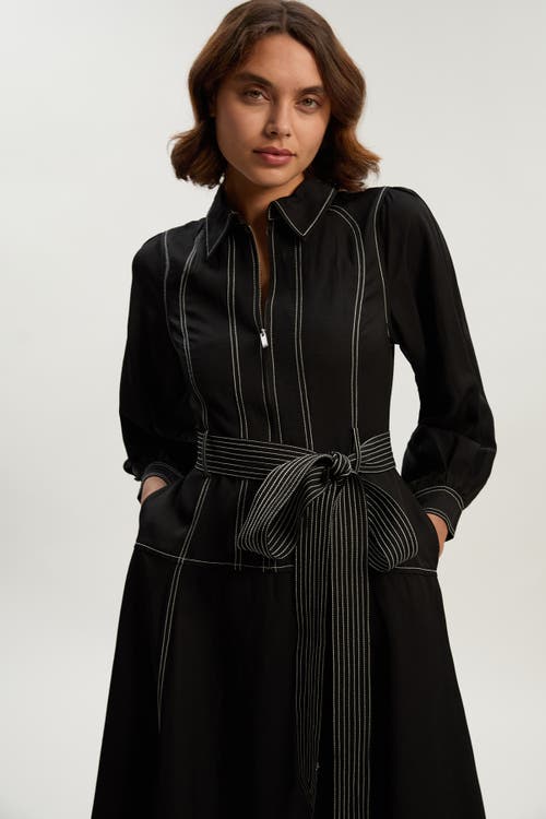 Karen Millen Twill Maxi Dress In Black