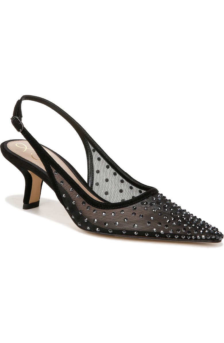 Sam Edelman Bianka Slingback Mesh Pointed Toe Pump, Main, color, Black