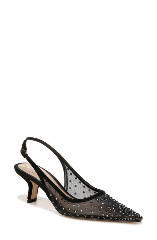 Shop Sam Edelman Bianka Slingback Mesh Pointed Toe Pump In Black Crystal