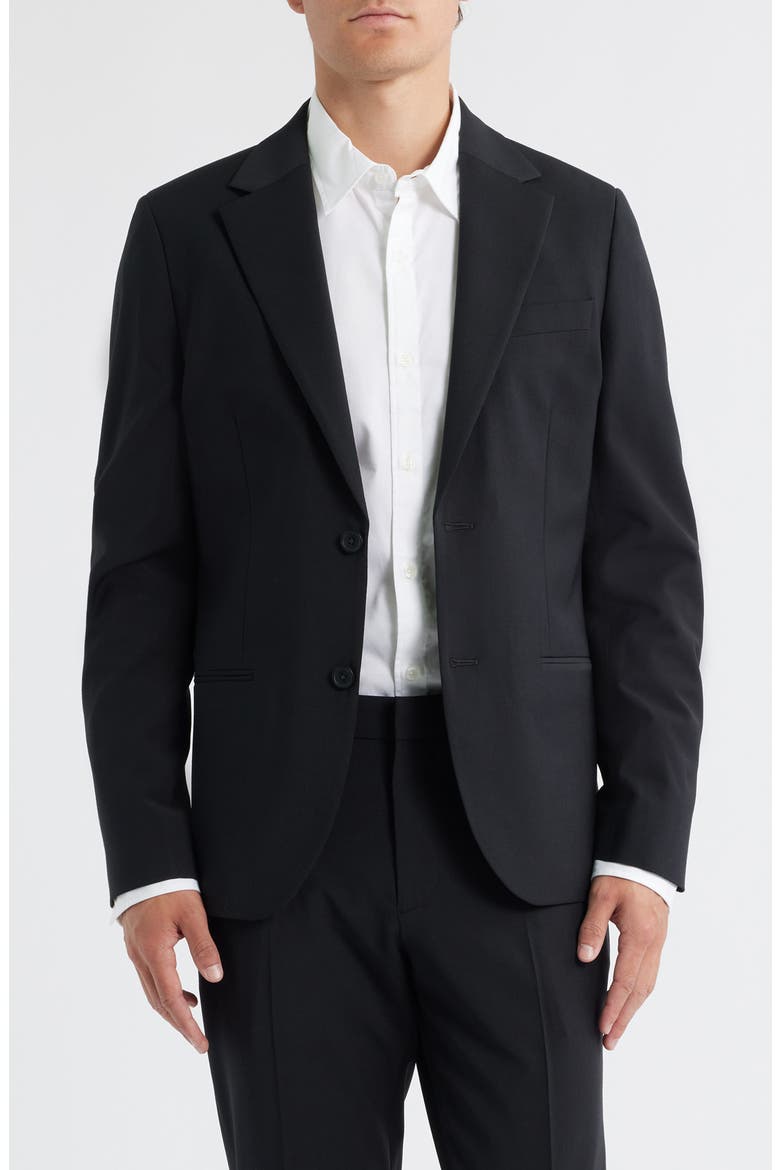 Skinny Fit Black Suit Jacket, Main, color, BLACK CAVIAR