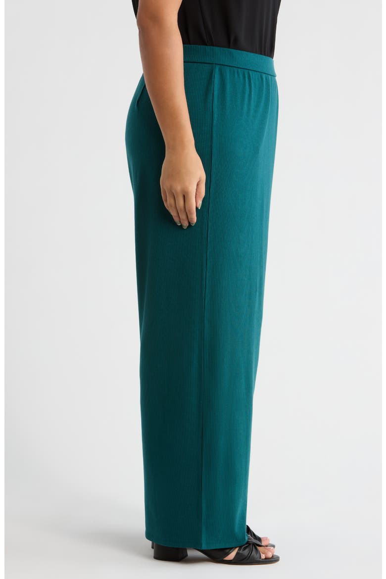 Rib Wide Leg Pants, Alternate, color, KELP