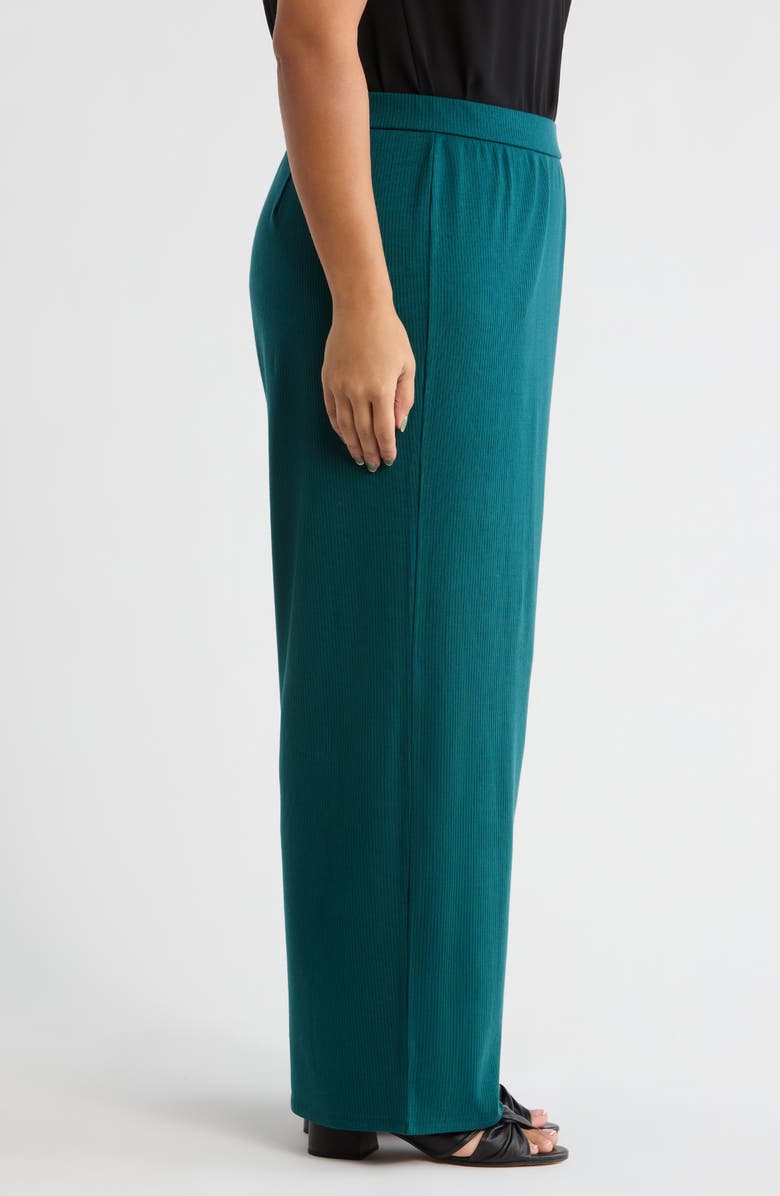 Eileen Fisher Rib Wide Leg Pants, Alternate, color, Kelp