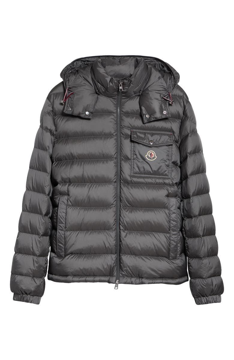 Moncler Verith Hooded Down Jacket, Main, color, Pewter