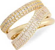 NORDSTROM RACK Cubic Zirconia Crisscross Band Ring