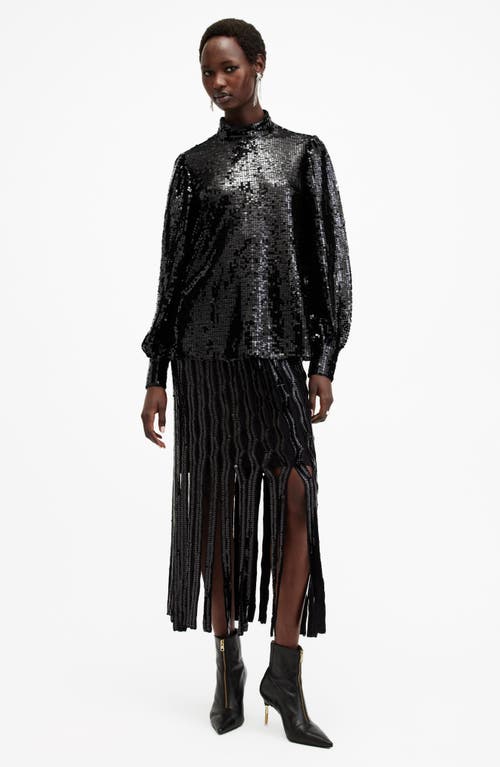 Allsaints Whitney Sequin High-neck Blouse