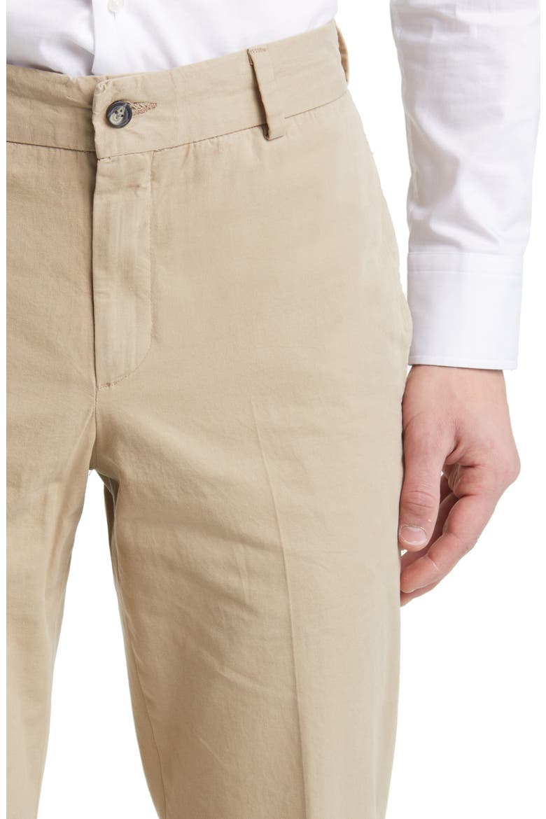 Trim Fit Cotton Poplin Dress Pants, Alternate, color, KHAKI