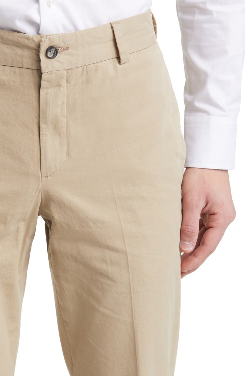 Berle Trim Fit Cotton Poplin Dress Pants, Alternate, color, Khaki