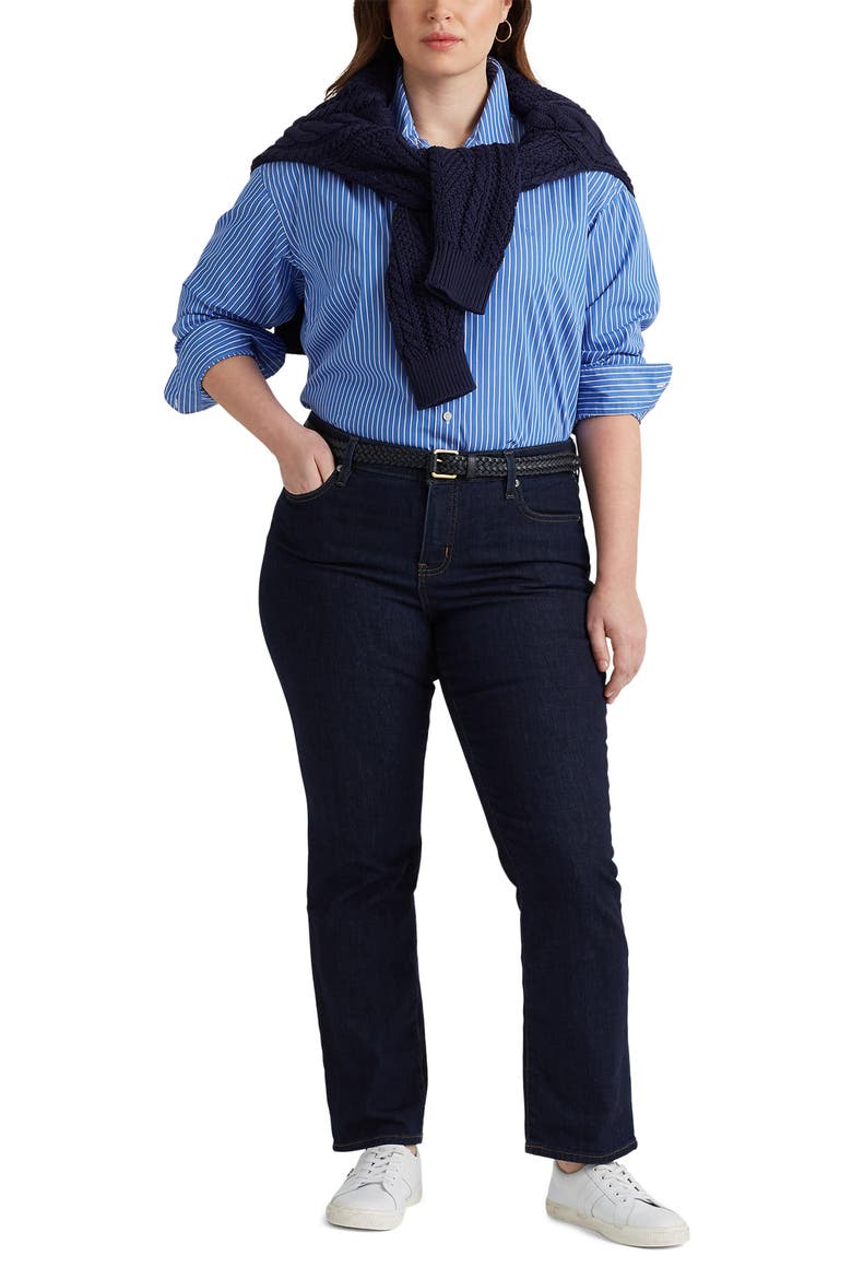 Straight Leg Jeans, Alternate, color, DARK RINSE