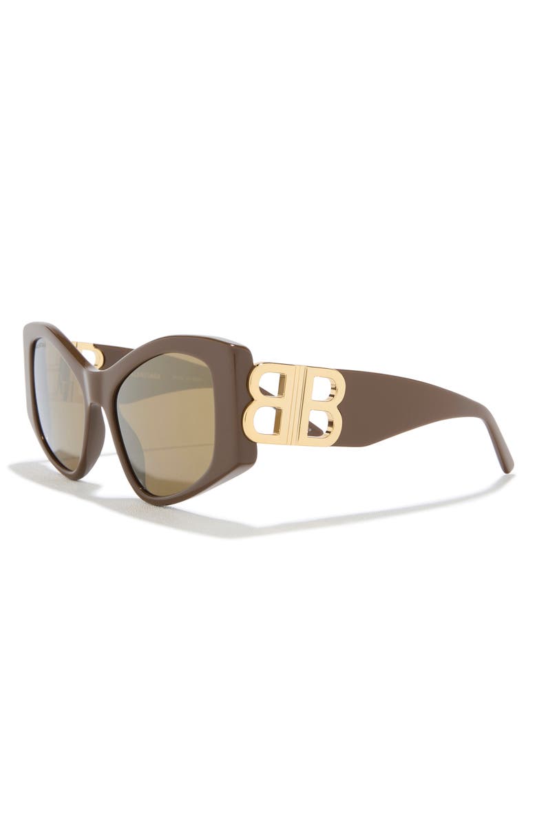 Balenciaga 55mm Cat Eye Sunglasses, Alternate, color, Brown Brown Bronze