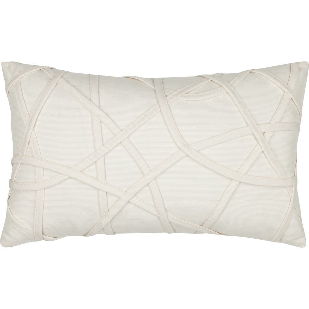 Elaine Smith Illusion Handmade Dimensional Applique Indoor & Outdoor Woven Accent Pillow