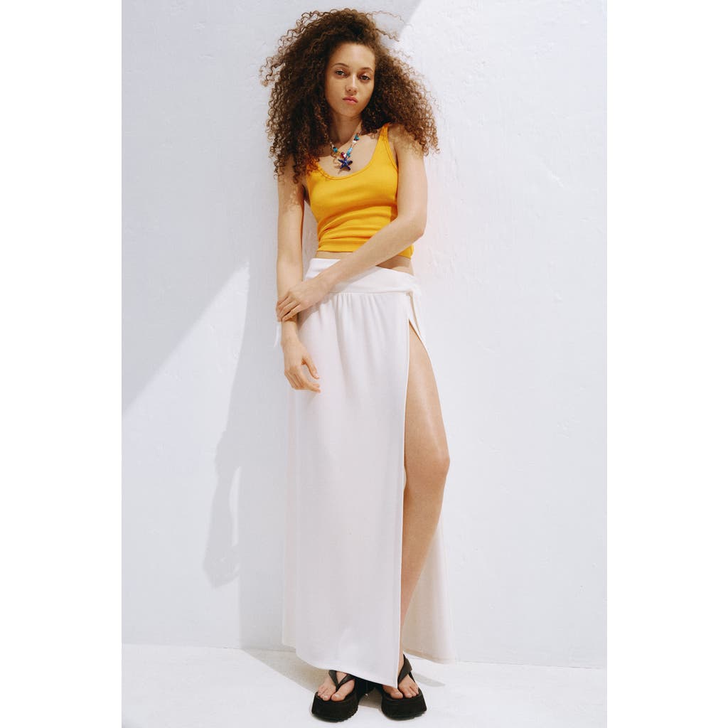 H&m Maxi Wrap Skirt In White
