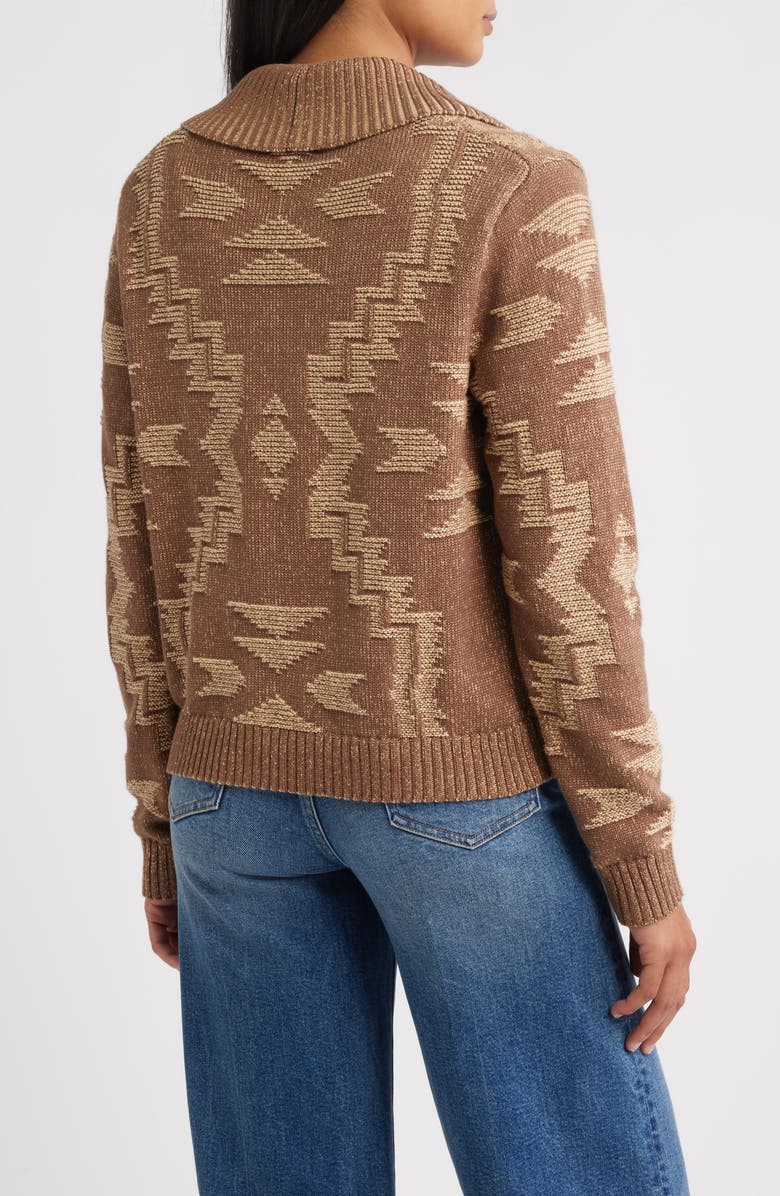Pendleton Textured Cotton Cardigan, Alternate, color, Nutmeg
