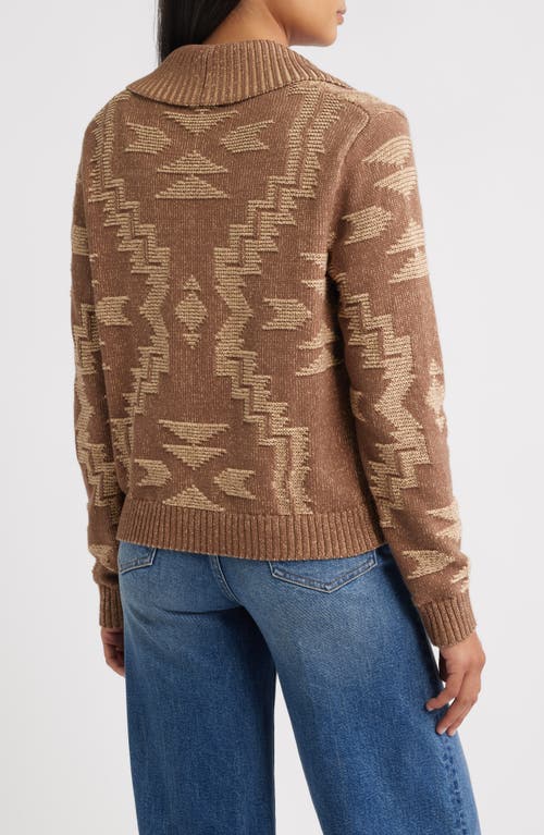 Pendleton Textured Cotton Cardigan In Brown