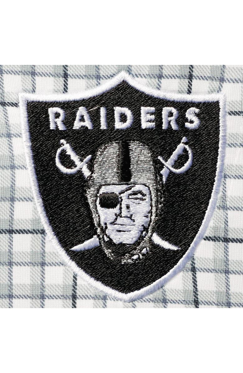 ANTIGUA Men's Antigua Gray/Black Las Vegas Raiders Deliver Button-Down Polo, Alternate, color, White