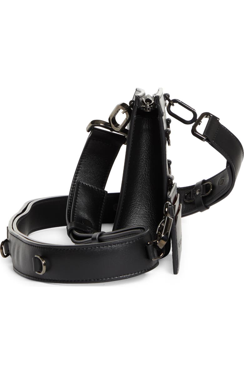 Christian Louboutin Mini Stoic Calfskin Leather Crossbody Bag, Alternate, color, Black