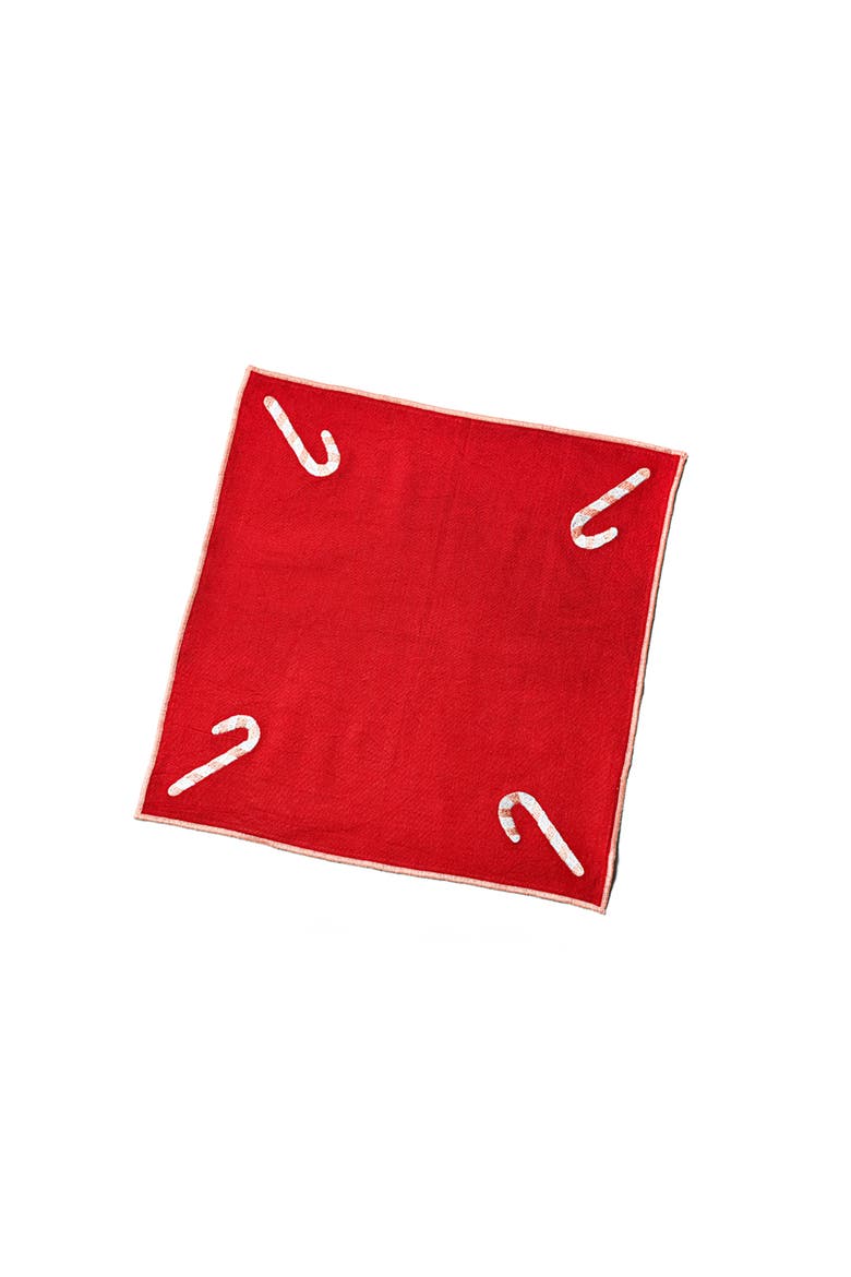 Red Candy Cane Napkins Set of 4, Alternate, color, Red