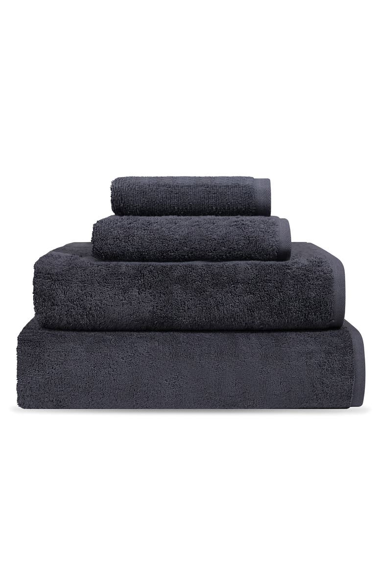 DePera Puresoft Set of 2 Turkish Cotton Bath Towels, Alternate, color, Anthracite