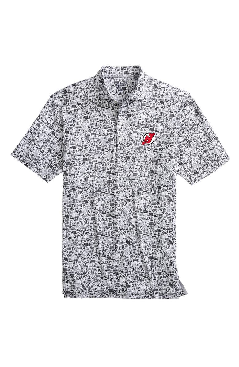 johnnie-O Men's johnnie-O Black/White New Jersey Devils Slapshot Polo, Alternate, color, Black