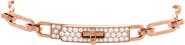 Pre-Owned Hermes Kelly Chaine Bracelet 18K Rose Gold and Pave Diamonds Small