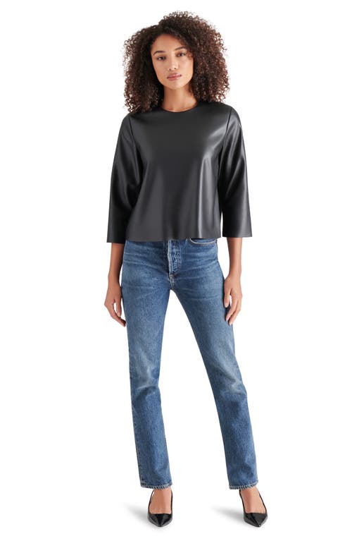 STEVE MADDEN STEVE MADDEN DEE FAUX LEATHER TOP 