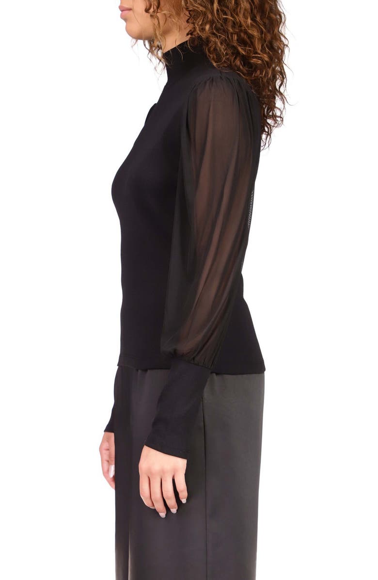 Sanctuary On My Mind Mesh Sleeve Mock Neck Top, Alternate, color, 