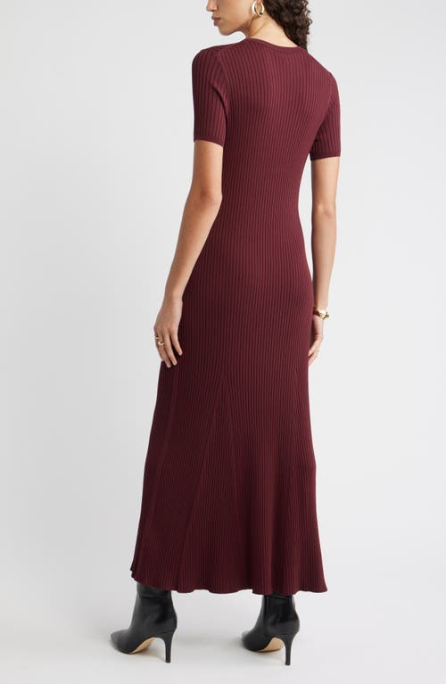 Nordstrom Rib Knit Dress In Burgundy