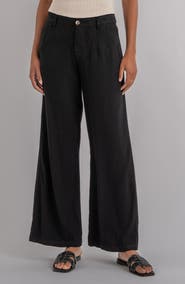KUT from the Kloth Meg High Waist Linen Blend Wide Leg Pants