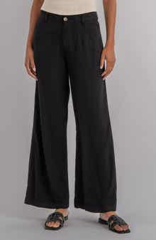Meg High Waist Linen Blend Wide Leg Pants
