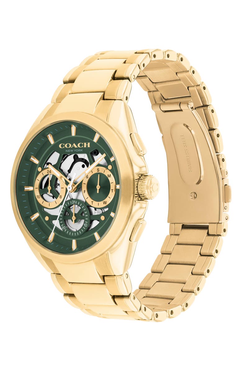 COACH Jackson Bracelet Chronograph Watch, 41.5mm, Alternate, color, Gold