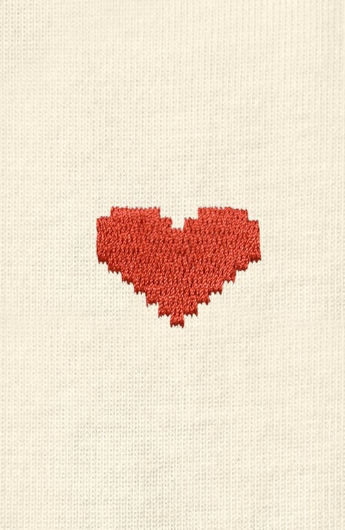 DALIX DALIX WOMENS PIXEL HEART JERSEY RELAXED TEE 