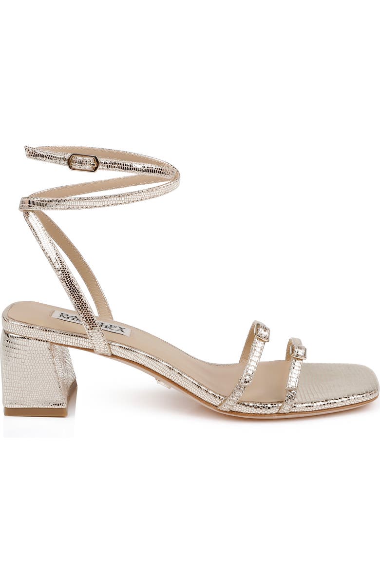 Badgley Mischka Collection Dania Ankle Strap Sandal, Alternate, color, Gold Lizard