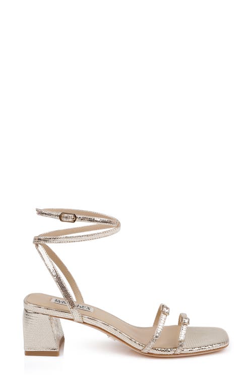 Shop Badgley Mischka Collection Dania Ankle Strap Sandal In Gold Lizard