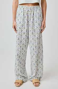 Florence by Mills Lace Trim Wide Leg Cotton Pants