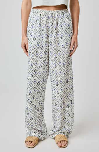 Florence by Mills Lace Trim Wide Leg Cotton Pants