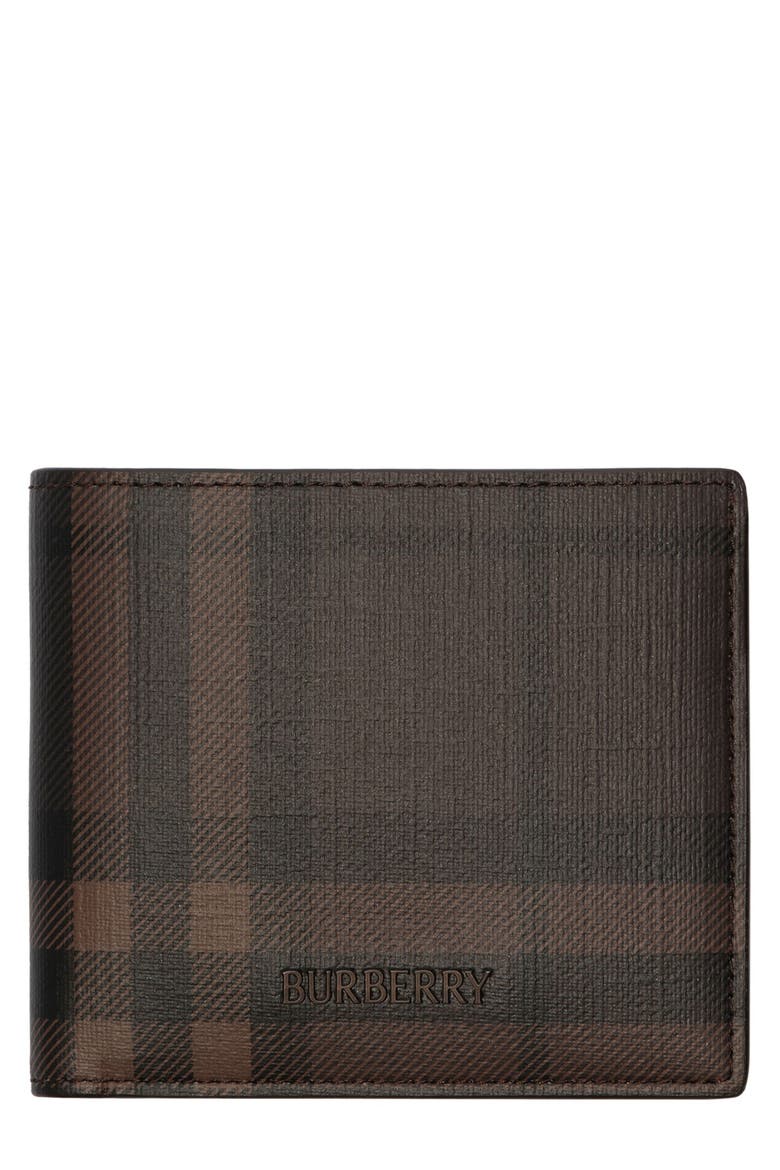 Check Bifold Wallet, Main, color, DARK BROWN