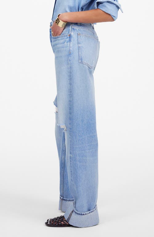 Madewell Low Slung Ripped Baggy Jeans In Hallstead Wash