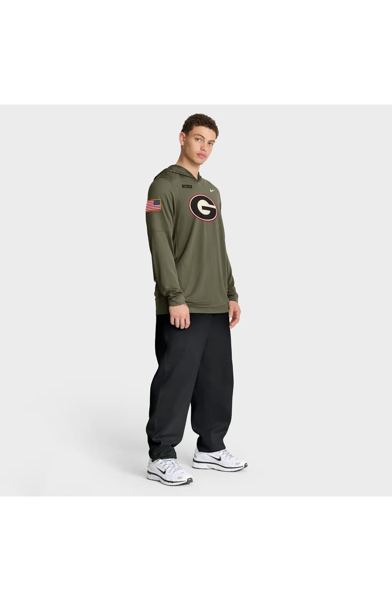 Nike Men's Nike Olive Georgia Bulldogs 2025 Military Appreciation Dri-FIT Long Sleeve Hoodie T-Shirt, Alternate, color, Olive