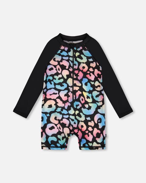One-Piece Long Sleeve Leopard Rashguard (Toddler, Little Kid & Big Kid)