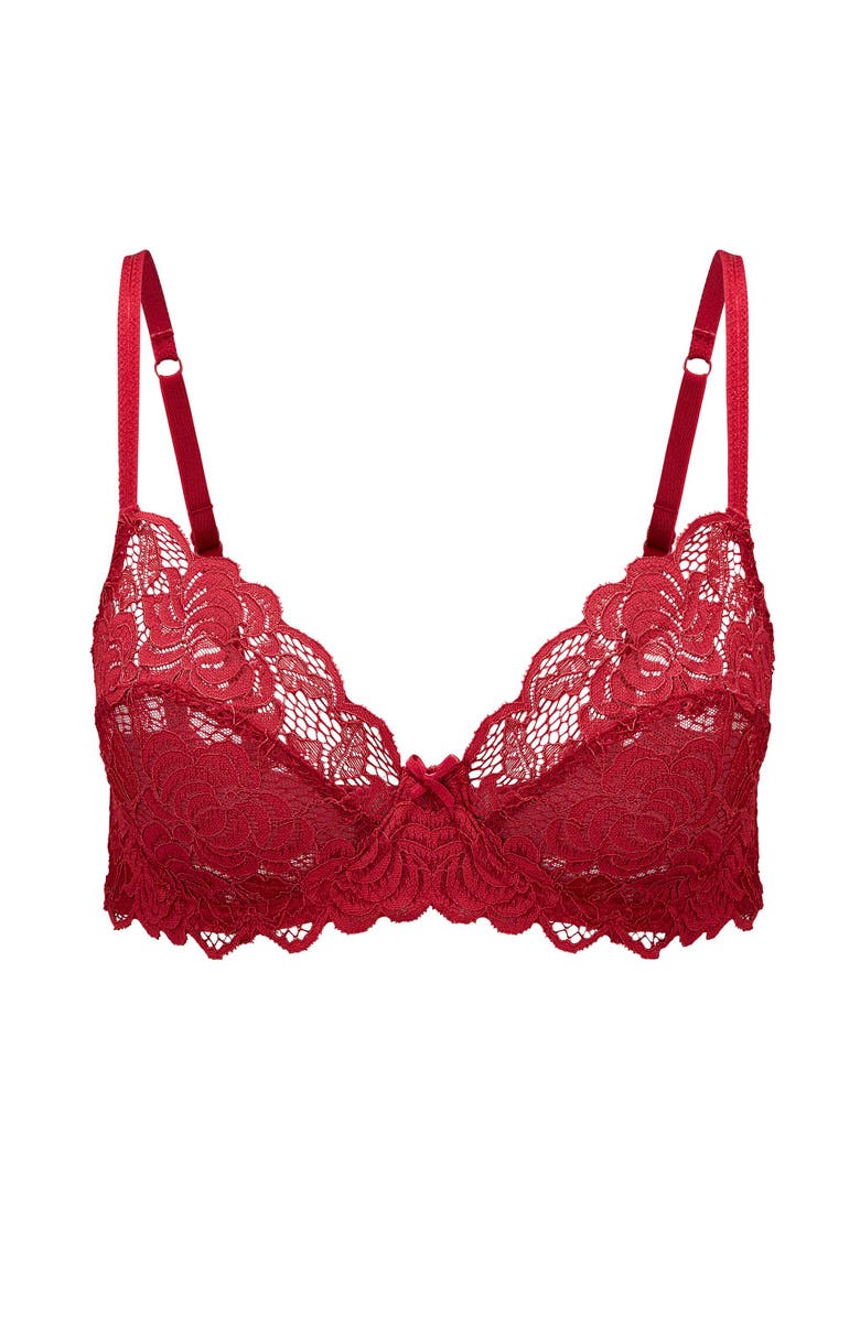 Adore Me London Unlined Full Coverage Bra, Alternate, color, Dark Red